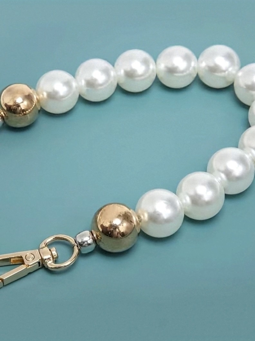 NWT** Pearl, Gold Beaded Bag/Purse/Handbag Strap, Chain, Accessory **NEW